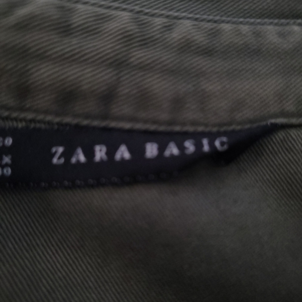 Zara Basic Olive Green Button-Up Shirt – Size Large - Picture 4 of 7